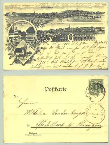 (89547-011)  Ansichtskarte. 1902. "Gruss aus Gerstetten"