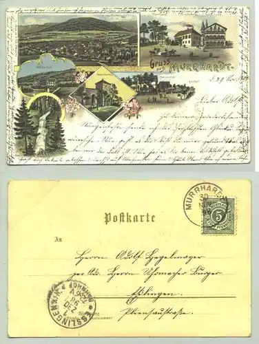 (71540-011) Ansichtskarte. Gruss aus Murrhardt. Beschrieben und postalisch gelaufen mit Marke u. Stempel von 1898