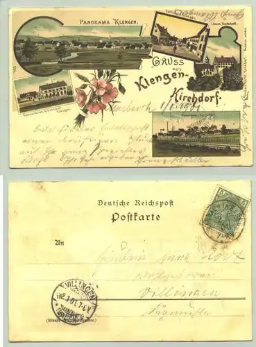 (78086-011) Ansichtskarte. Gruss aus Klengen-Kirchdorf. Bahnhof