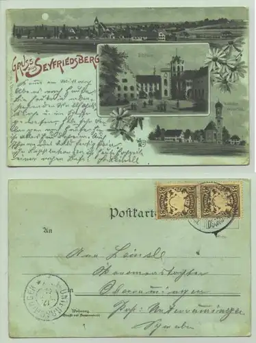 (87544-011) Ansichtskarte. 1906. Mondschein-AK. Gruss aus Seyfriedsberg