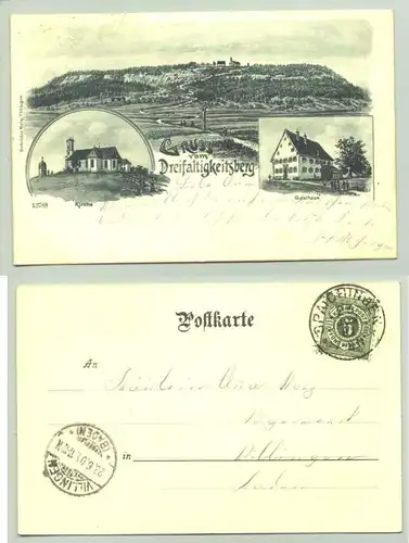 (78549-011 )Dreifaltigkeitsberg, Spaichingen 1901 Ansichtskarte. "Gruss vom Dreifaltigkeitsberg"