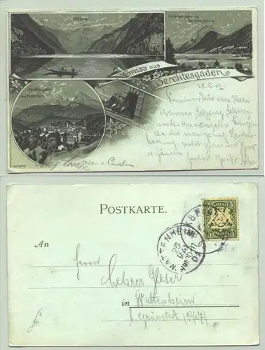 (83471-011) Ansichtskarte. 1901. "Gruss aus Berchtesgaden". Schoene Mondscheinkarte