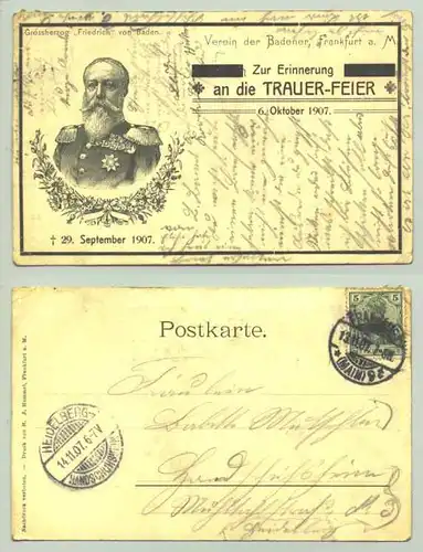 (60311-101) Frankfurt Trauerfeier 1907 Ansichtskarte