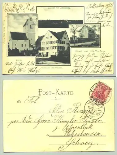 (72127-011) Ansichtskarte. Gruss aus Jettenburg. Beschrieben und postalisch gelaufen mit Marke u. Stempel von 1904