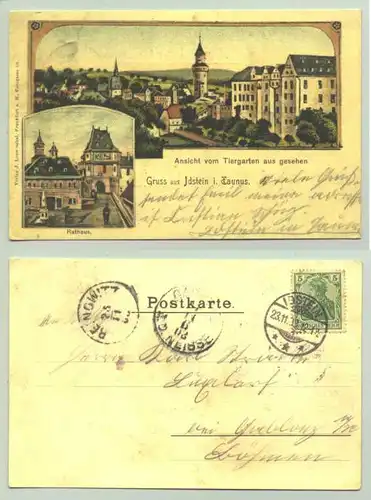 (65510-021) Ansichtskarte. "Gruss aus Idstein i. Taunus". Postalisch gelaufen 1903
