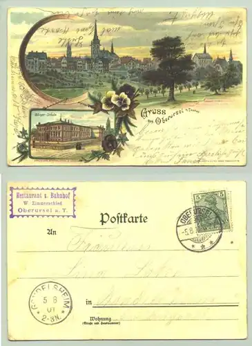 (61440-011)  Ansichtskarte. "Gruss aus Oberursel a / Taunus". Postalisch gelaufen 1901