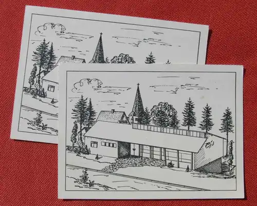 (1030990)  2 x Baustein für das evang. Gemeindehaus mit Kindergarten in Neckarbischofsheim / 0,50 DM