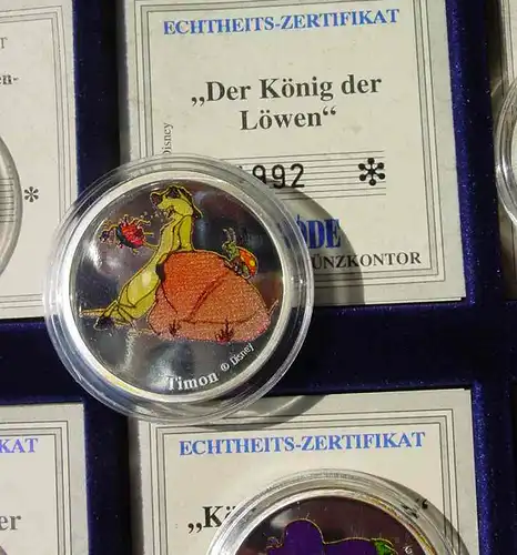 () Silbermedaillen. König der Löwen. 24 x verschiedene, 360 g. reines Silber, siehe bitte Beschreibung u. Bilder