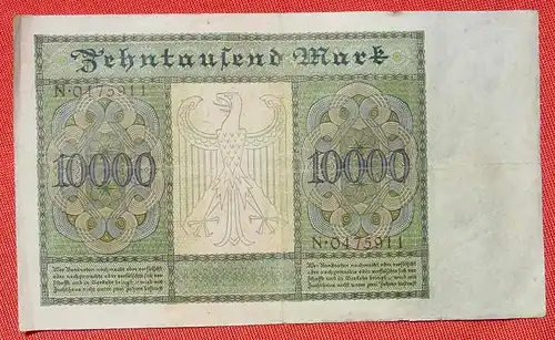 () Reichsbanknote 10.000 Mark Berlin 19. Jan. 1922. Siehe bitte Beschreibung u. Bilder