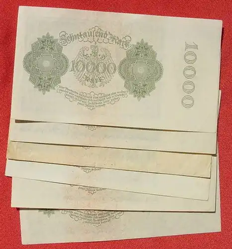 () 6 Banknoten zu je 10.000 Reichsmark, Berlin 1922. Ro. 69. Deutsches Reich. Geldscheine # nlvnoten