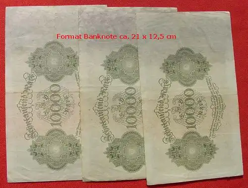 () 3 x 10.000 Reichsmark. Berlin 19. Jan. 1922. Drei grosse Banknoten