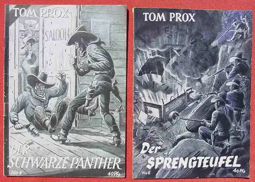 () Sammlung Tom Prox. Wildwest-Abenteuer. Uta-Verlag, Sinzig (Rhein). Heftreihe ab 1950. Siehe bitte Beschreibung u. Bilder