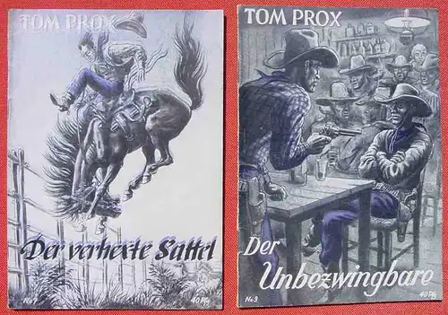 () Sammlung Tom Prox. Wildwest-Abenteuer. Uta-Verlag, Sinzig (Rhein). Heftreihe ab 1950. Siehe bitte Beschreibung u. Bilder