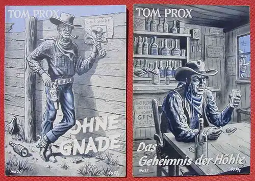 () Sammlung Tom Prox. Wildwest-Abenteuer. Uta-Verlag, Sinzig (Rhein). Heftreihe ab 1950. Siehe bitte Beschreibung u. Bilder