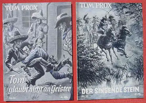 () Sammlung Tom Prox. Wildwest-Abenteuer. Uta-Verlag, Sinzig (Rhein). Heftreihe ab 1950. Siehe bitte Beschreibung u. Bilder