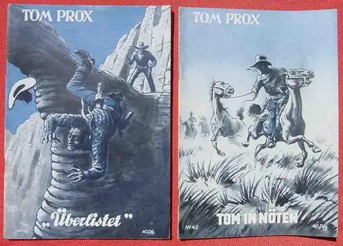 () Sammlung Tom Prox. Wildwest-Abenteuer. Uta-Verlag, Sinzig (Rhein). Heftreihe ab 1950. Siehe bitte Beschreibung u. Bilder