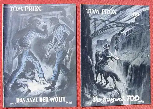 () Sammlung Tom Prox. Wildwest-Abenteuer. Uta-Verlag, Sinzig (Rhein). Heftreihe ab 1950. Siehe bitte Beschreibung u. Bilder