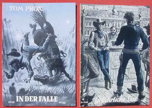 () Sammlung Tom Prox. Wildwest-Abenteuer. Uta-Verlag, Sinzig (Rhein). Heftreihe ab 1950. Siehe bitte Beschreibung u. Bilder