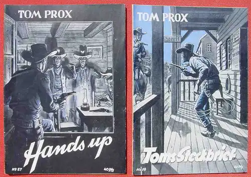 () Sammlung Tom Prox. Wildwest-Abenteuer. Uta-Verlag, Sinzig (Rhein). Heftreihe ab 1950. Siehe bitte Beschreibung u. Bilder