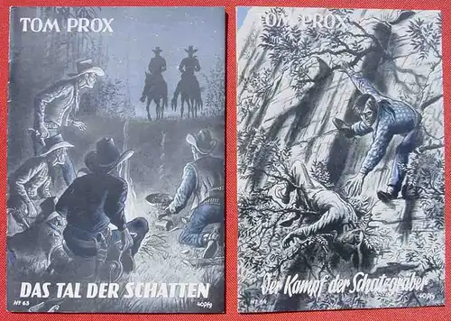 () Sammlung Tom Prox. Wildwest-Abenteuer. Uta-Verlag, Sinzig (Rhein). Heftreihe ab 1950. Siehe bitte Beschreibung u. Bilder