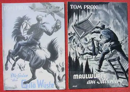 () Sammlung Tom Prox. Wildwest-Abenteuer. Uta-Verlag, Sinzig (Rhein). Heftreihe ab 1950. Siehe bitte Beschreibung u. Bilder