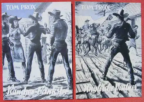 () Sammlung Tom Prox. Wildwest-Abenteuer. Uta-Verlag, Sinzig (Rhein). Heftreihe ab 1950. Siehe bitte Beschreibung u. Bilder