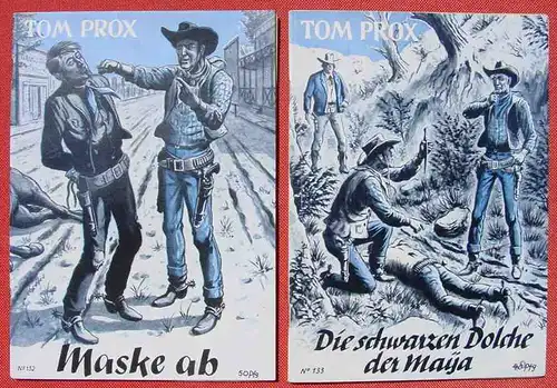 () Sammlung Tom Prox. Wildwest-Abenteuer. Uta-Verlag, Sinzig (Rhein). Heftreihe ab 1950. Siehe bitte Beschreibung u. Bilder