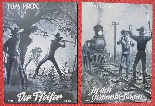 () Sammlung Tom Prox. Wildwest-Abenteuer. Uta-Verlag, Sinzig (Rhein). Heftreihe ab 1950. Siehe bitte Beschreibung u. Bilder