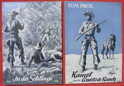 () Sammlung Tom Prox. Wildwest-Abenteuer. Uta-Verlag, Sinzig (Rhein). Heftreihe ab 1950. Siehe bitte Beschreibung u. Bilder