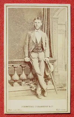(1047809) Sehr alte Fotografie auf Karton, um 1860-1880 ?, Format ca. 11 x 6,5 cm. O'Shannessy, Melbourne. Siehe bitte Bilder