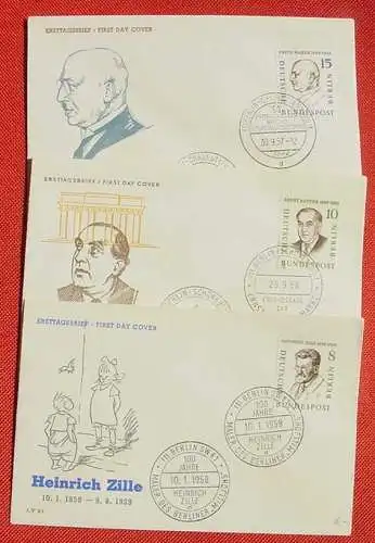 NEU : Versandkosten ab Euro 2,20 () Neun Ersttagsbriefe "Männer aus der Geschichte Berlins" 1957-1959. FDC, siehe bitte Beschreibung und Bilder  Neun Ersttagsbriefe "Männer aus der Geschichte Berlins" 1957-1959. FDC, siehe bitte Bilder. Der...