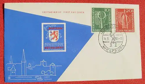 () Ersttagsbrief "Westropa" 14. 9. 1955. FDC, siehe bitte Bild