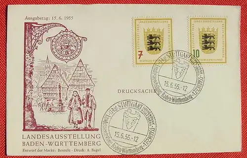(1047485) Ersttagsbrief "Landesausstellung Baden-Württemberg" 15. 6. 1955. FDC, siehe bitte Bild