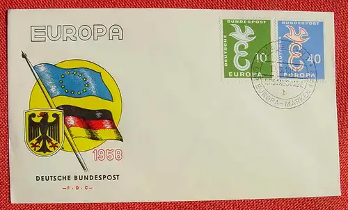 () Ersttagsbrief "Europa" 12. 9. 1958. FDC, siehe bitte Bild