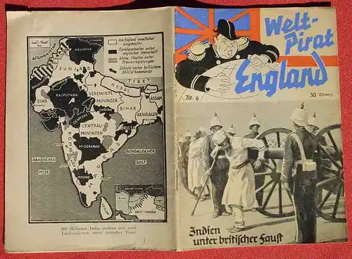 () Friedrich Wencker-Wildberg "Indien unter britischer Faust". Welt-Pirat England, Heft Nr. 6. Propaganda-Heft von ca. 1940