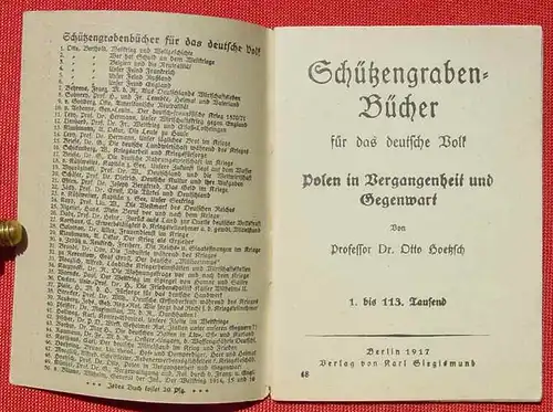 (1044211) Schuetzengraben-Buecher Nr. 48 "Polen in Vergangenheit und Gegenwart" Hoetzsch, 1917