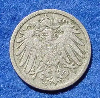 () Deutsches Reich. 5 Pfennig 1892-G, Jaeger-Nr. 12