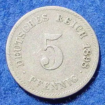 () Deutsches Reich. 5 Pfennig 1898-G, Jaeger-Nr. 12