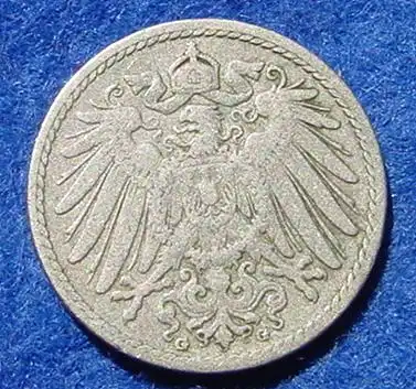 () Deutsches Reich. 5 Pfennig 1898-G, Jaeger-Nr. 12