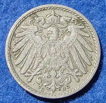 () Deutsches Reich. 5 Pfennig 1904-G, Jaeger-Nr. 12