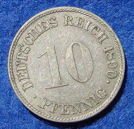 (1043687) Deutsches Reich. Kaiserreich. 10 Pfennig 1890-G, Jaeger-Nr. 13