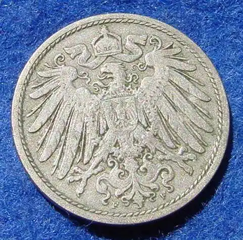 () Deutsches Reich. Kaiserreich. 10 Pfennig 1892-F, Jaeger-Nr. 13