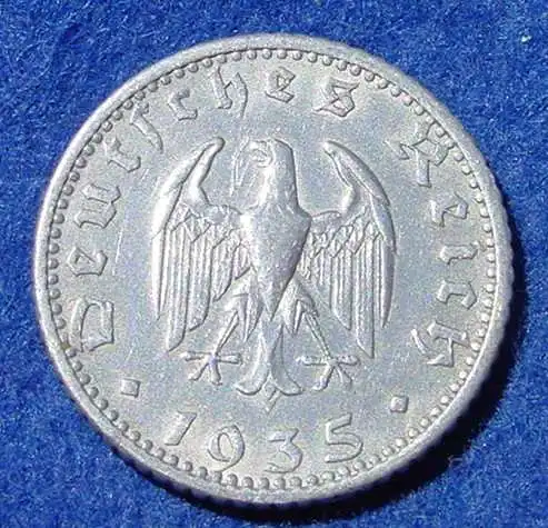 () Deutsches Reich. Drittes Reich. 50 Reichspfennig 1935-F, Jaeger-Nr. 368