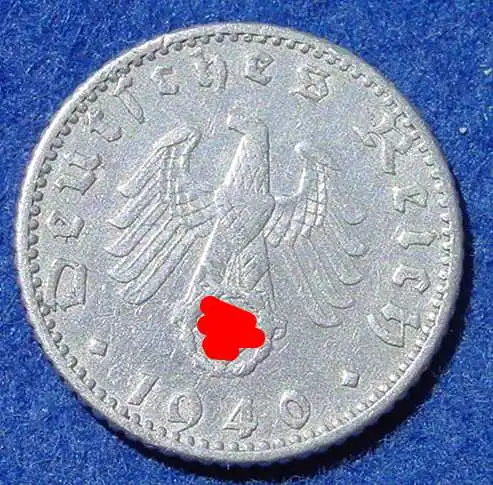 () Deutsches Reich. Drittes Reich. 50 Reichspfennig 1940-A, Jaeger-Nr. 372