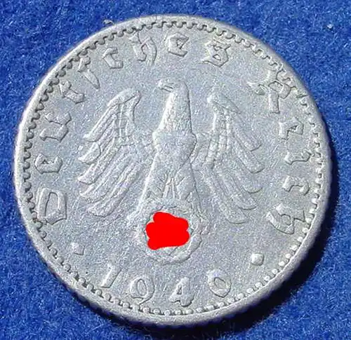 () Deutsches Reich. Drittes Reich. 50 Reichspfennig 1940-A, Jaeger-Nr. 372