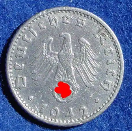 () Deutsches Reich. Drittes Reich. 50 Reichspfennig 1942-A, Jaeger-Nr. 372