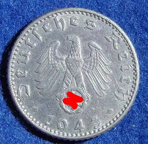 () Deutsches Reich. Drittes Reich. 50 Reichspfennig 1943-A, Jaeger-Nr. 372