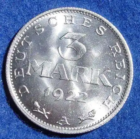 (1043760) Deutsches Reich. Drittes Reich. 3 Reichsmark 1922-A, Jaeger-Nr. 303