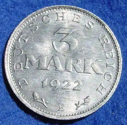 (1043764) Deutsches Reich. Drittes Reich. 3 Reichsmark 1922-E, Jaeger-Nr. 303