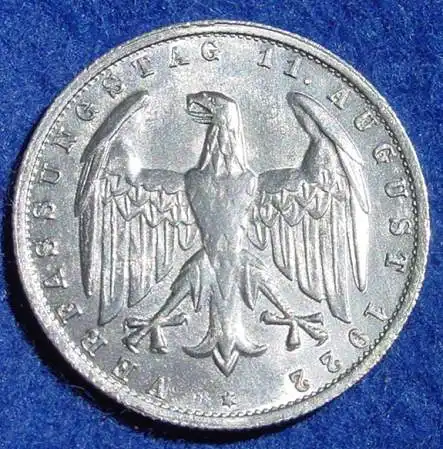 () Deutsches Reich. Drittes Reich. 3 Reichsmark 1922-G, Jaeger-Nr. 303